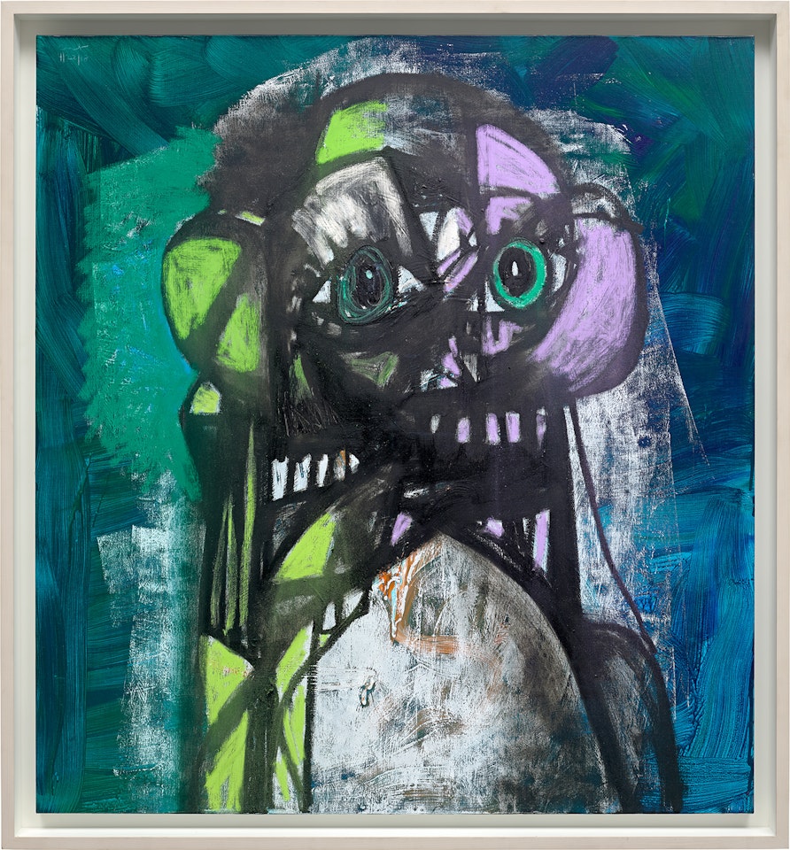 Green and Purple Head Composition by George Condo