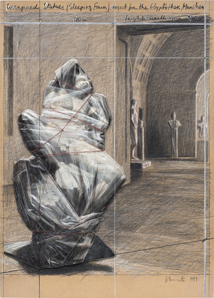 Wrapped Statues, Sleeping Fawn, Project for the Glyptothek, Munich by Christo