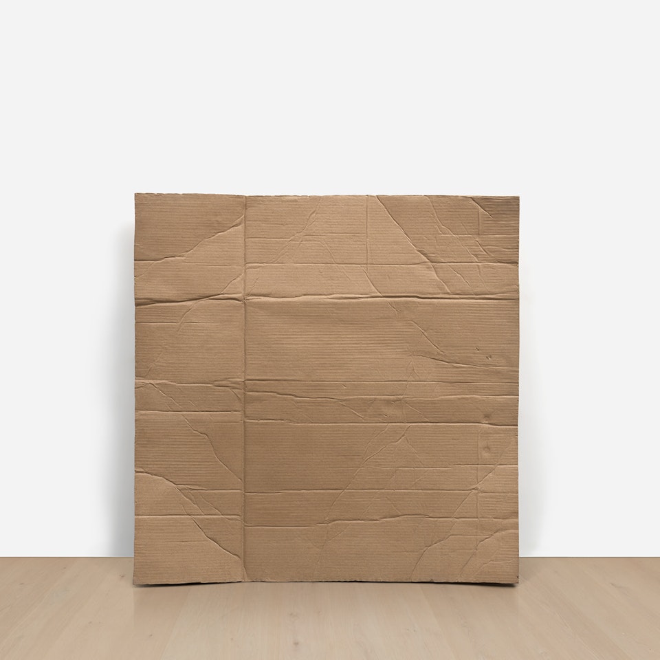 Still Life (Cardboard leaning on the wall) by Ugo Rondinone