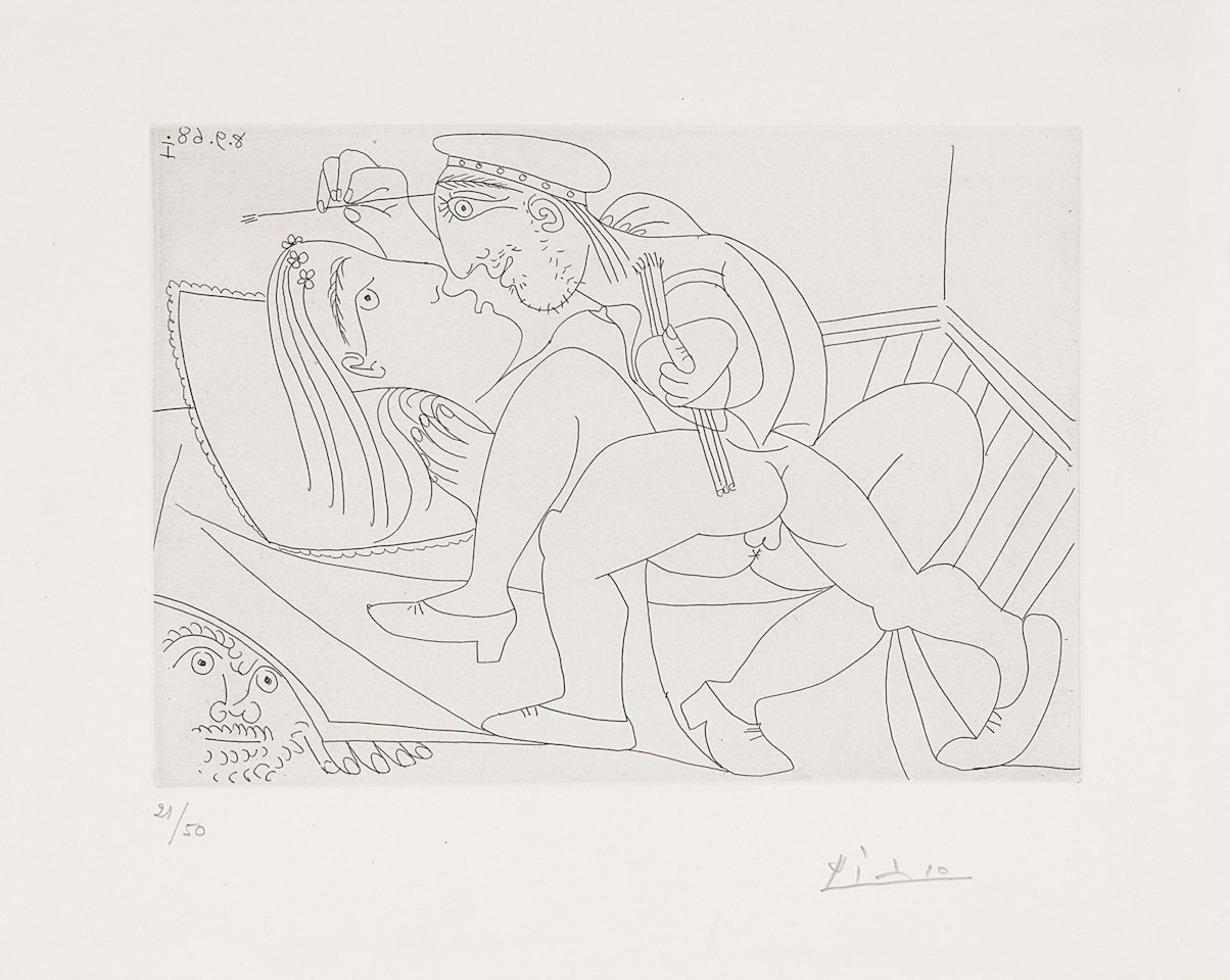 Raphaël et la Fornarina XXI, from the 347 Series (Bloch 1796; Baer 1813) by Pablo Picasso