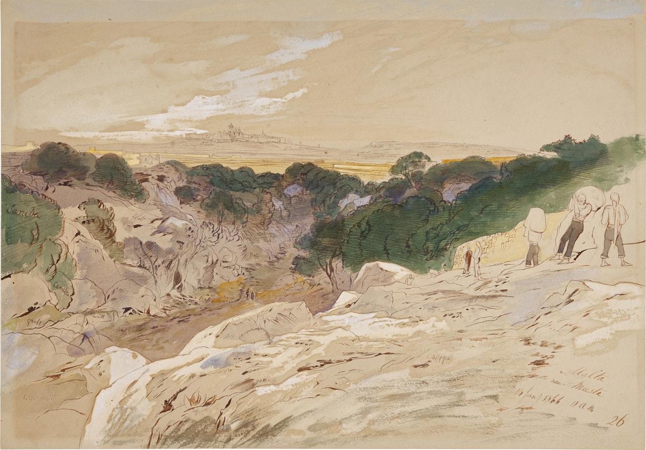 Near Mosta, Northern Malta by Edward Lear