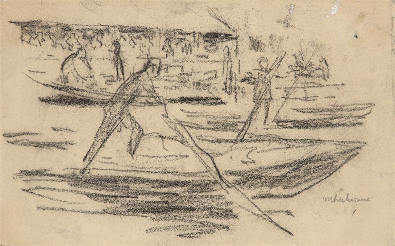 Vegetable market in Delft by Max Liebermann