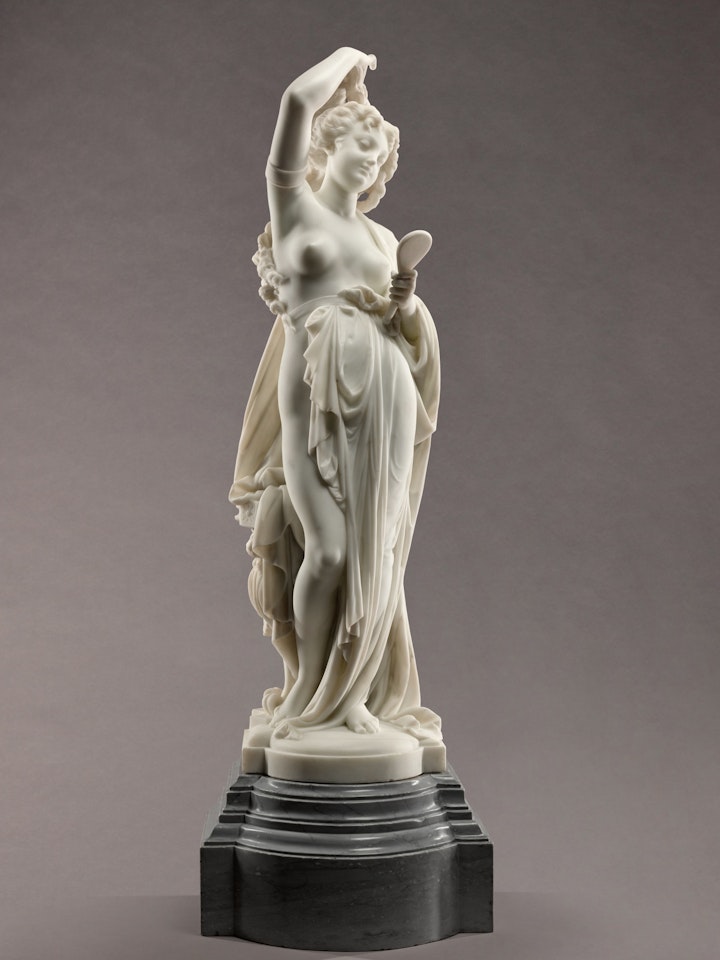 Woman with a mirror by Albert-Ernest Carrier-Belleuse