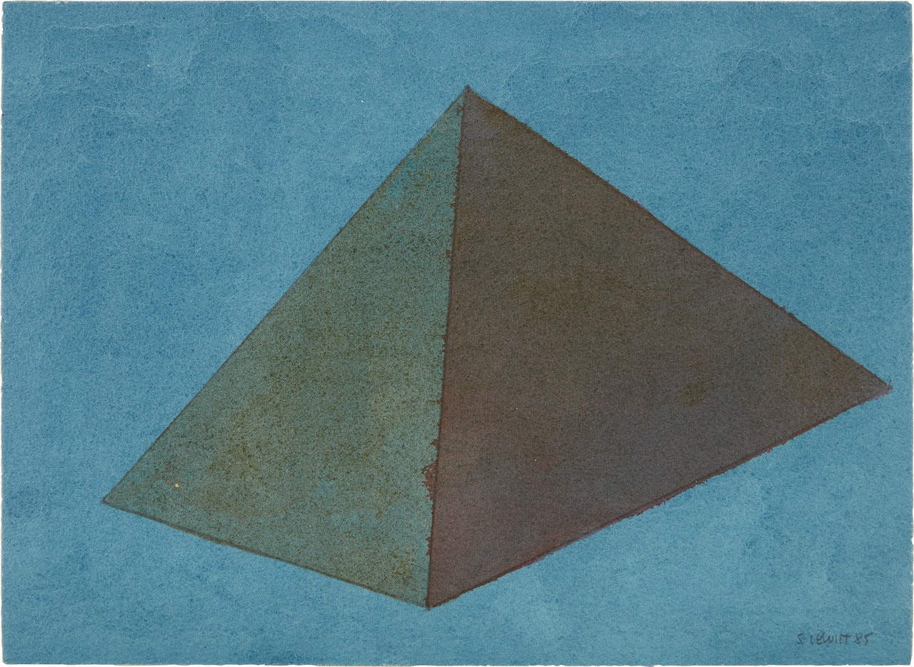 Blue Pyramid by Sol LeWitt