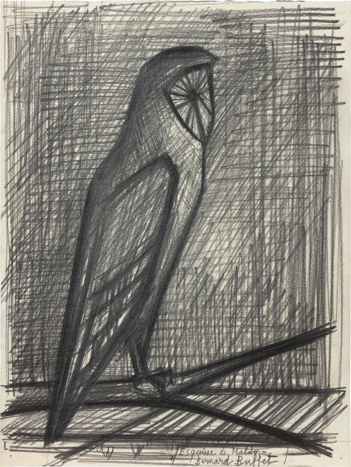 Chouette sur la branche by Bernard Buffet