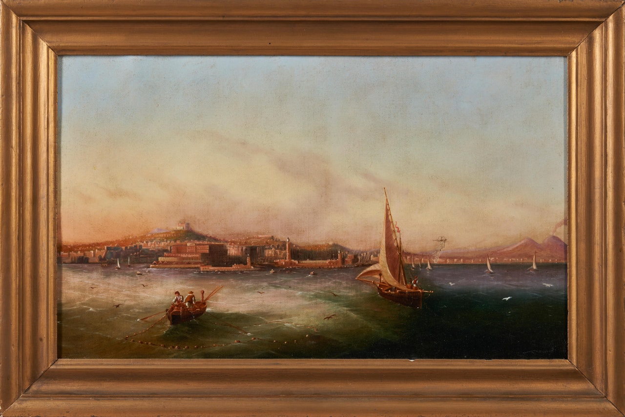 NEOPOLITAN SCENE WITH VOLCANO by Continental School