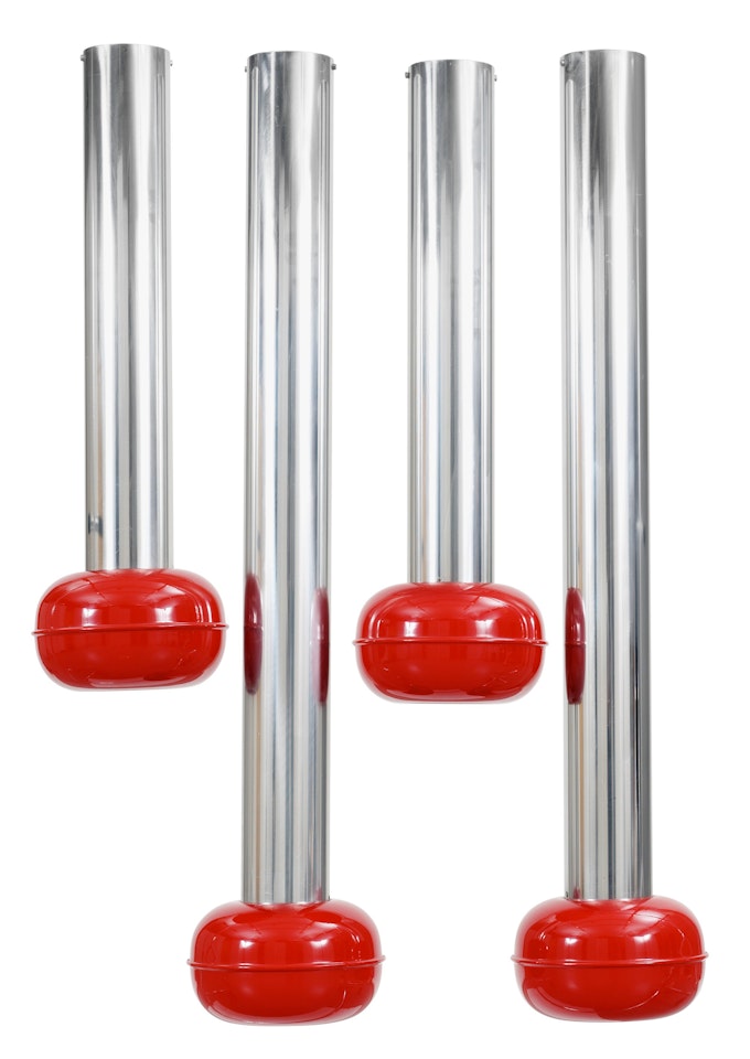 A set of four Ettore Sottsass "Mefistole" ceiling lamps by Ettore Sottsass