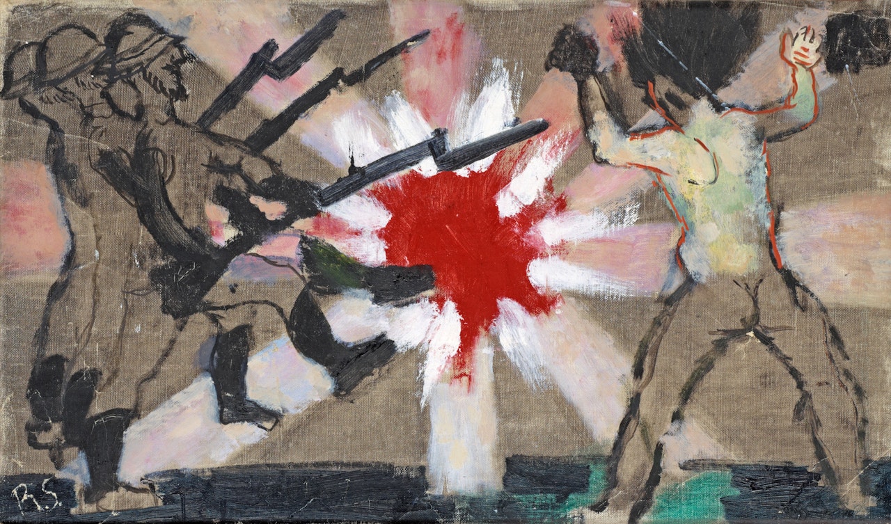 "Sketch to the Spanish Civil War" (Non-intervention) by Ragnar Sandberg