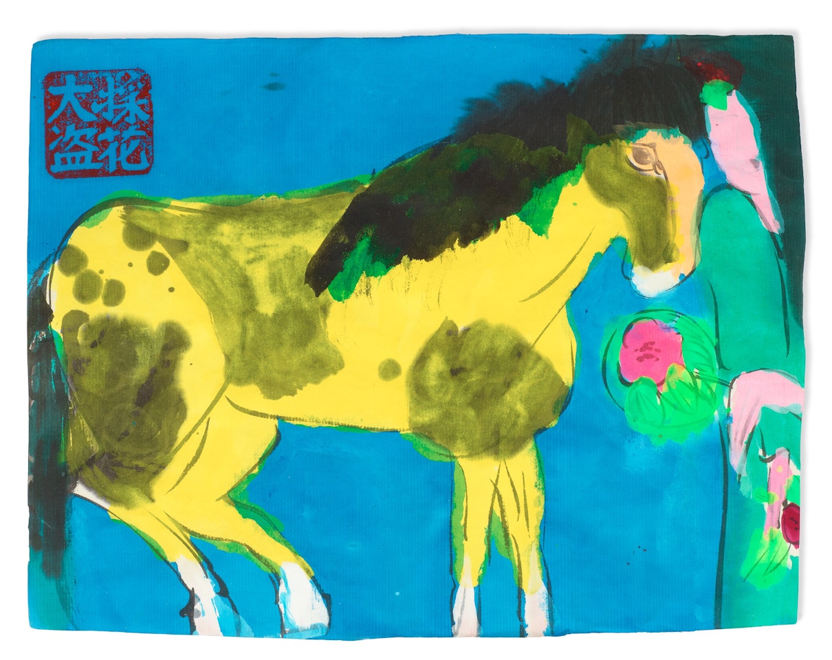 Woman with horse by Walasse Ting