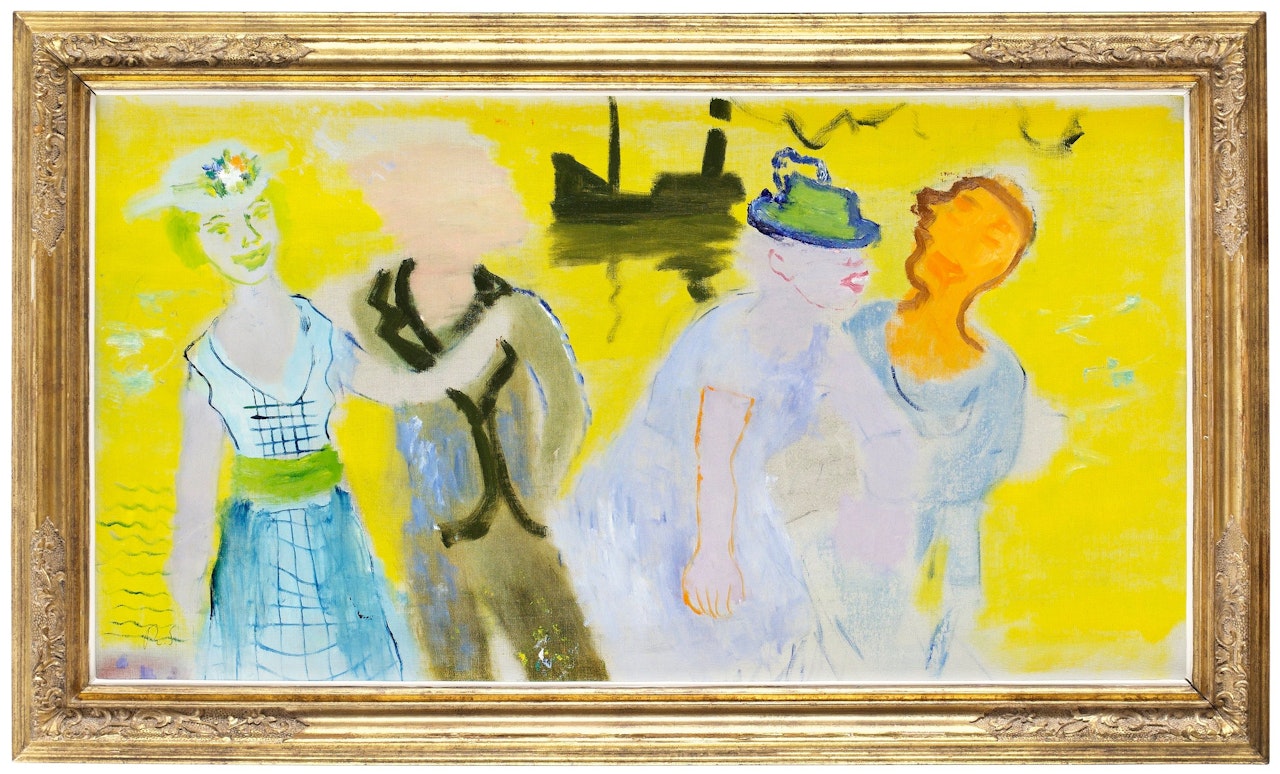 Courting sailors on the wharf by Ragnar Sandberg