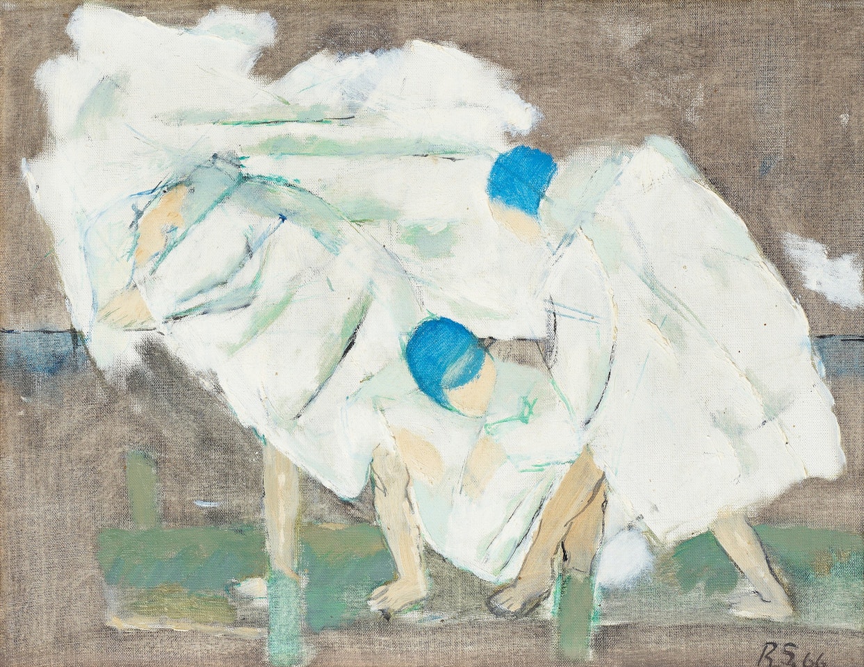 "Badande på brygga" (Bathers) by Ragnar Sandberg