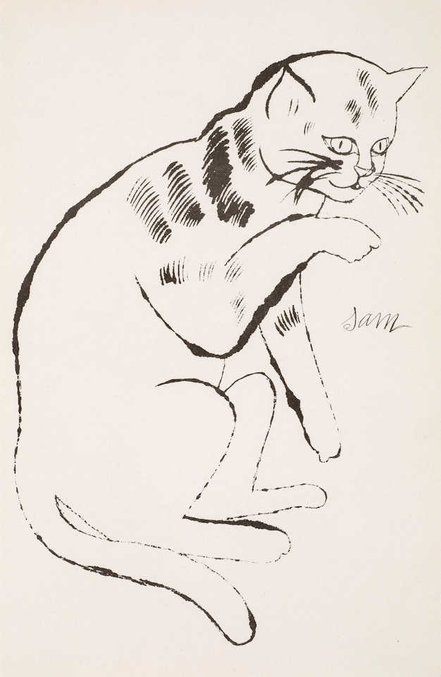 "Sam with his paw up", from: "25 Cats name[d] Sam and one Blue Pussy" by Andy Warhol