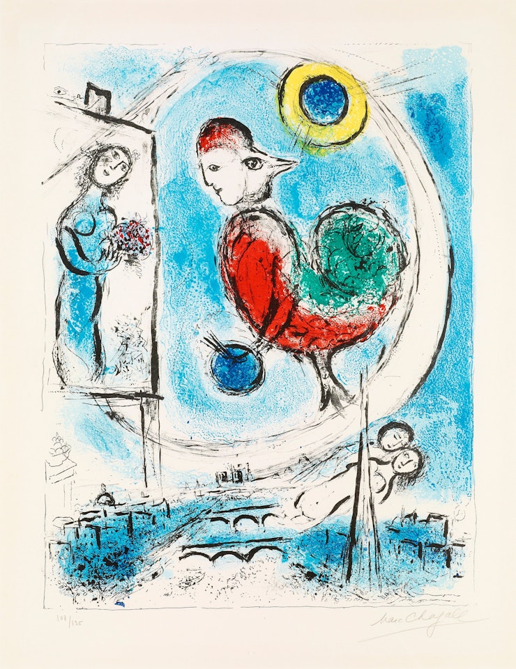 "Le coq sur Paris" by Marc Chagall