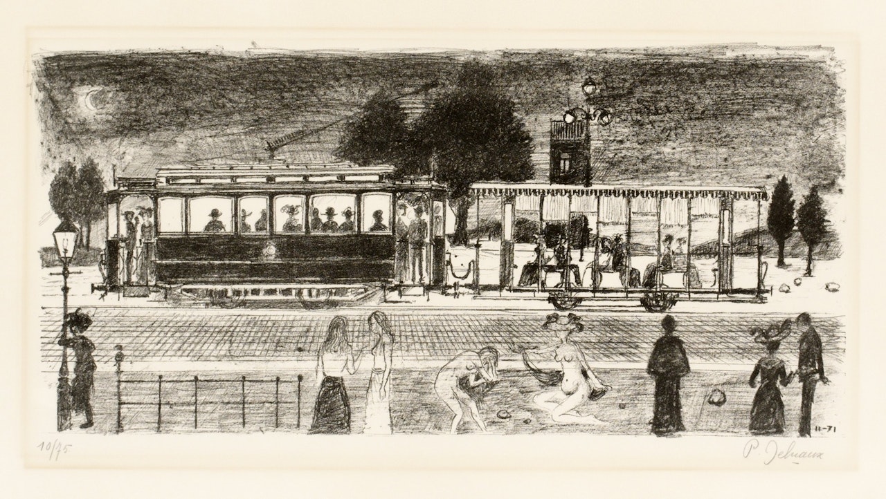 "The tramway" by Paul Delvaux