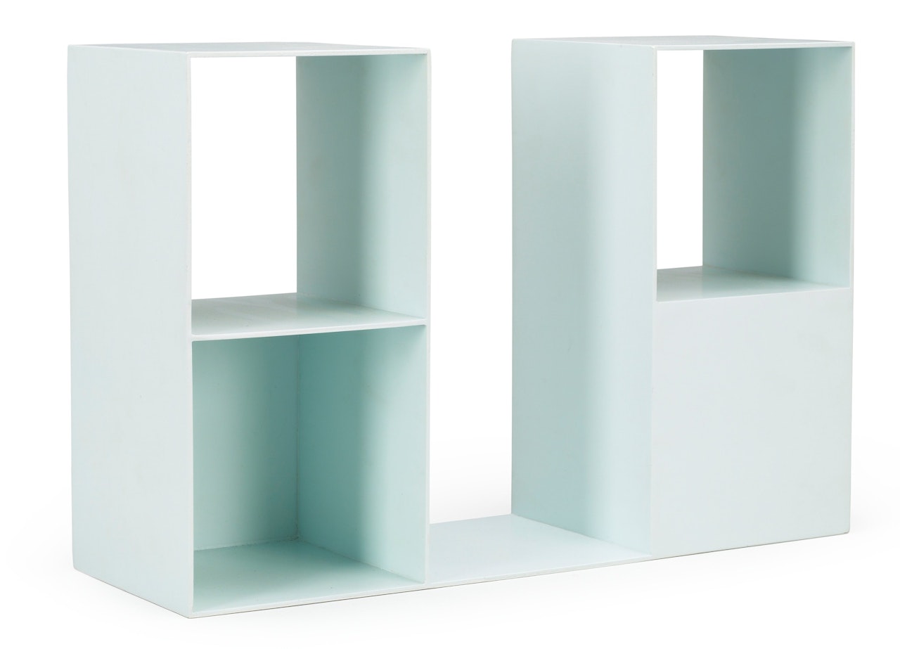 "2/2 Two two-part pieces using a cube with opposite sides removed" by Sol LeWitt