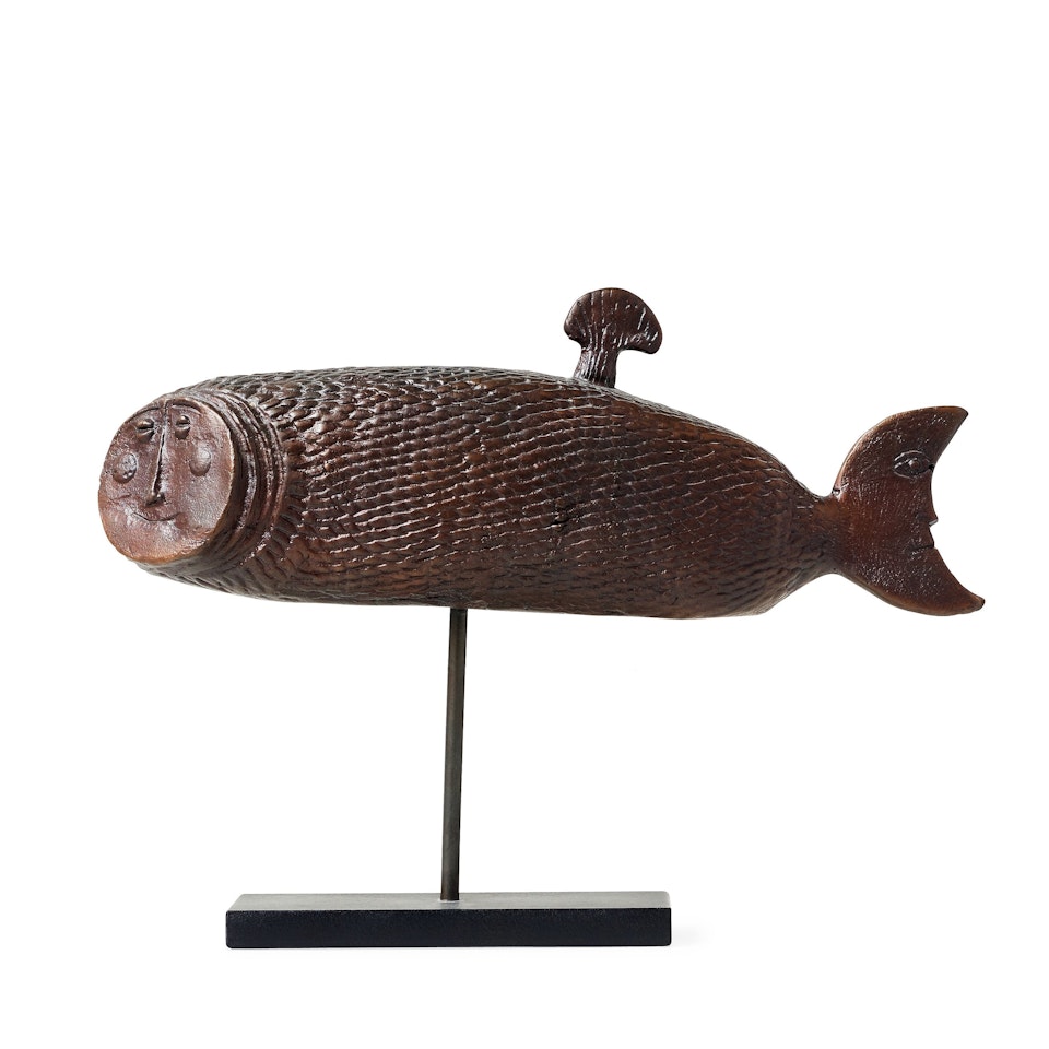 A Stig Lindberg bronze sculture "The Moon fish" by Stig Lindberg
