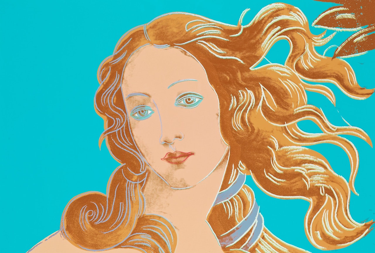 "Venus", from: "Details of renaissance paintings (Sandro Botticelli, Birth of Venus, 1482) " by Andy Warhol