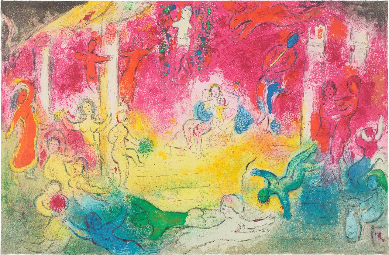 Temple et histoire de Bacchus (Temple and History of Bacchus), from Daphnis et Chloé (Daphnis and Chloé) (M. 346, C. 46) by Marc Chagall