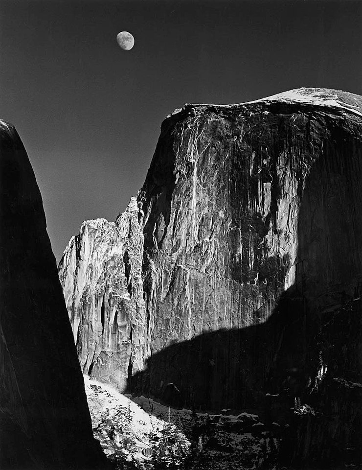 "Moon and Half Dome, Yosemite National Park, ca. 1960" by Ansel Adams