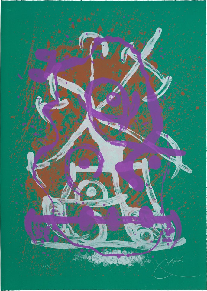 Chevauchée - vert violet brun (Horse Ride - Green Violet Brown) (M. 611, M. 543) by Joan Miró
