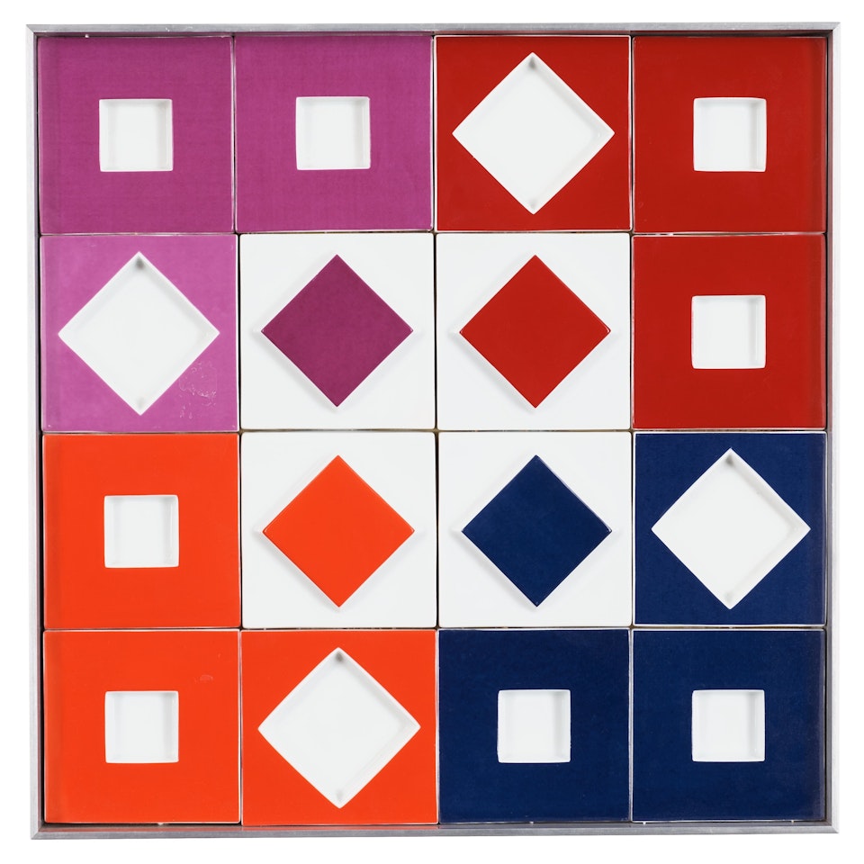A Victor Vasarely porcelain relief by Victor Vasarely