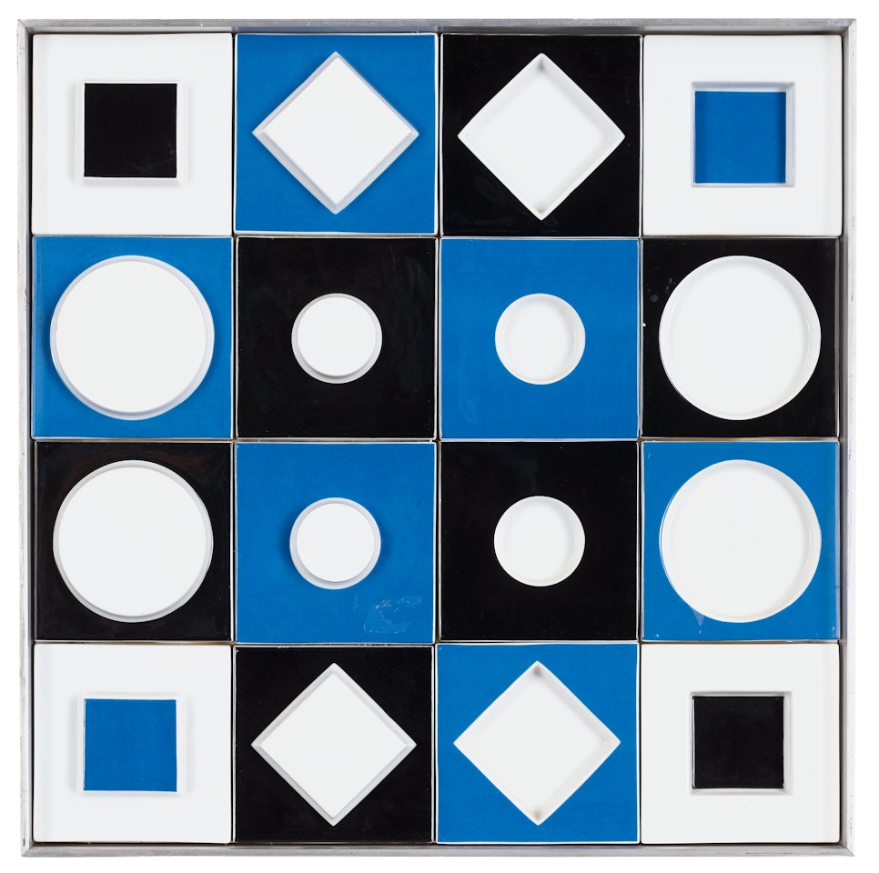 A Victor Vasarely porcelain relief by Victor Vasarely