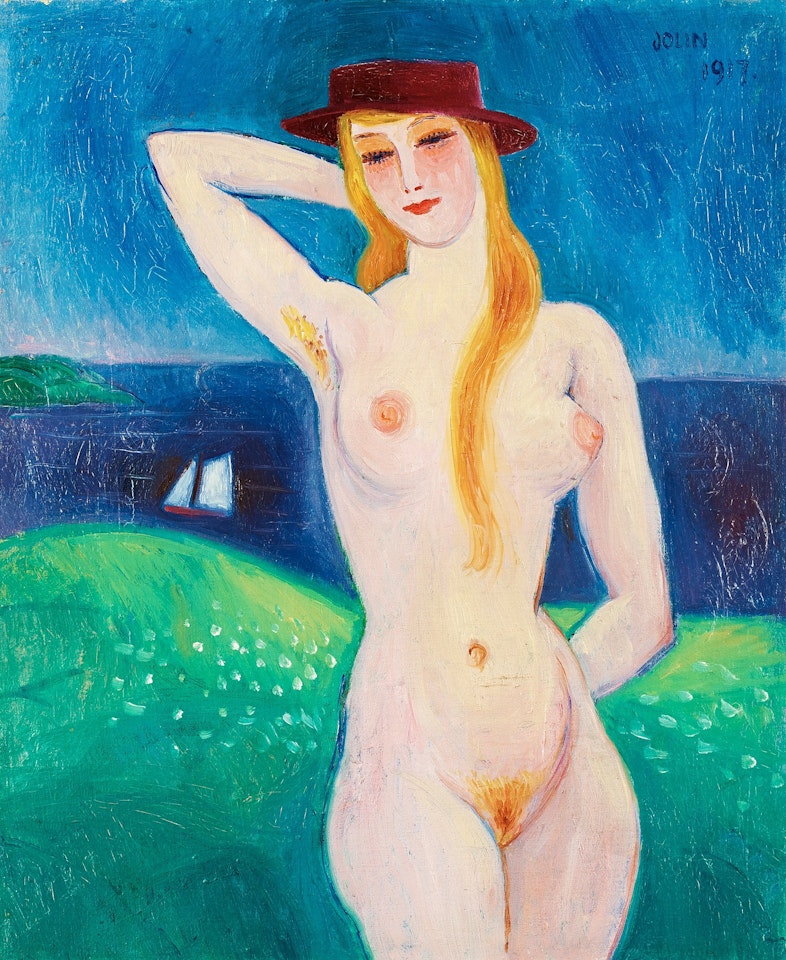 Woman in hat by Einar Jolin
