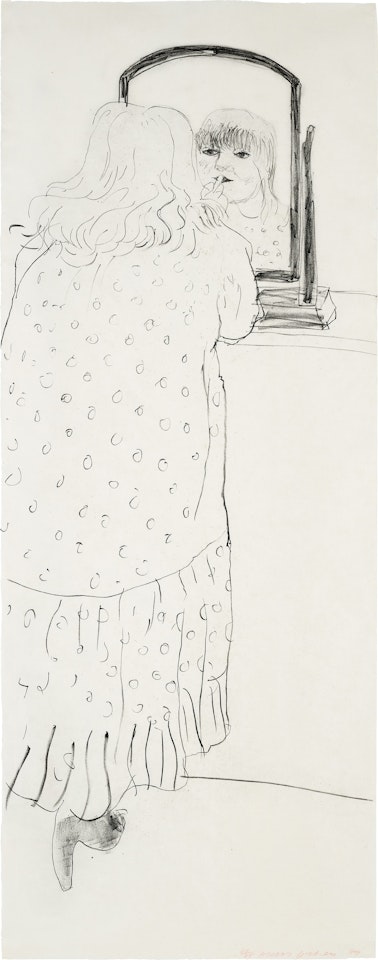 Ann Putting on Lipstick (Gemini G.E.L. 829, M.C.A.T. 217) by David Hockney