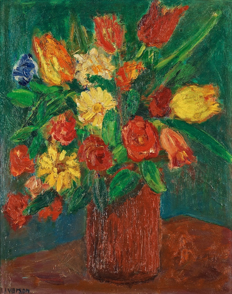 Still life with red tulips by Ivan Ivarson