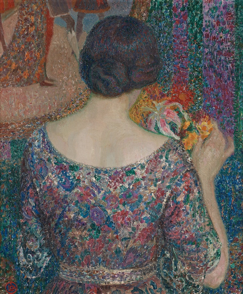 Maria with flowers by Leon de Smet