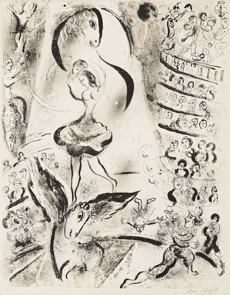 "Ecuyère sur cheval ailé" by Marc Chagall