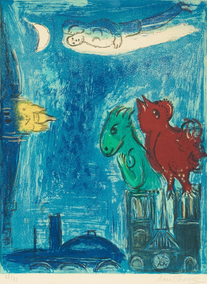 "Les monstres de Notre-Dame", from: "Derière Le Mirroir, no 66-68" by Marc Chagall