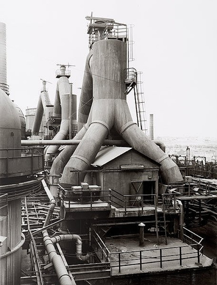 "Blast furnaces, Völklingen, Saar, Germany, 1986" by Bernd & Hilla Becher