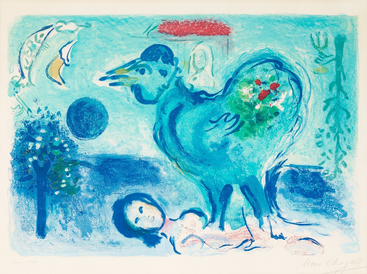"Paysage au coq" by Marc Chagall