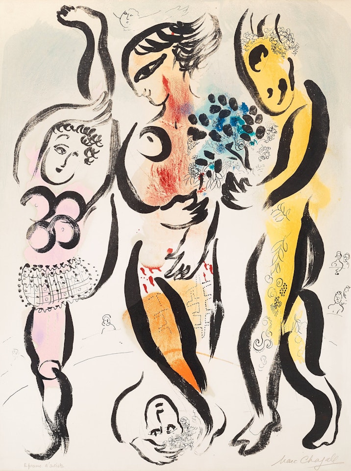 "Les trois acrobates" by Marc Chagall