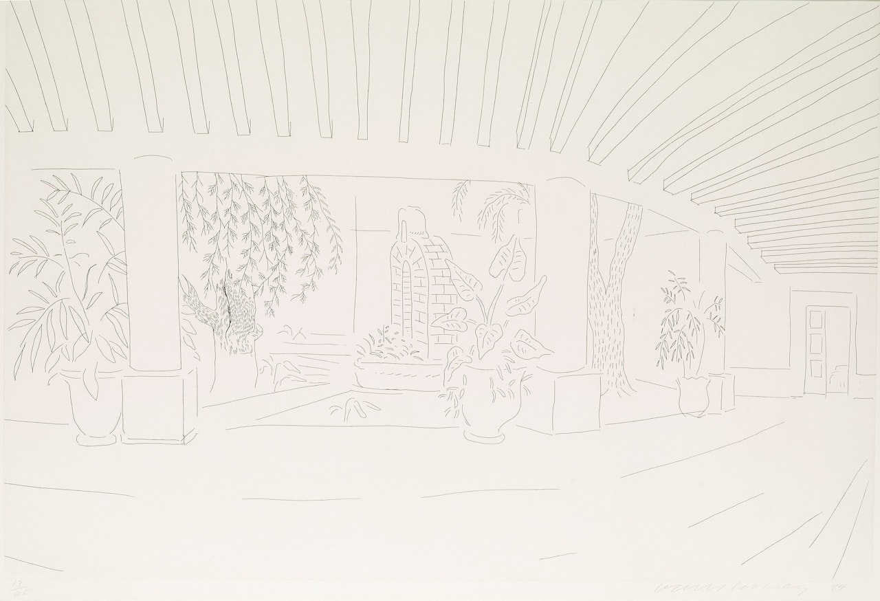 "Mexican Hotel Garden" by David Hockney
