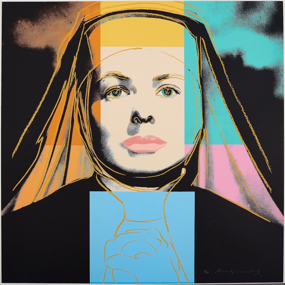 "Three portraits of Ingrid Bergman by Andy Warhol" by Andy Warhol