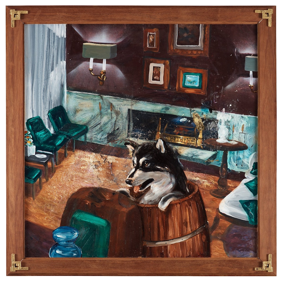 "Hund i tunna" by Ernst Billgren