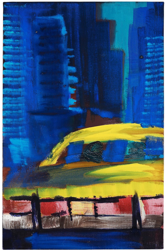 "Yellow Cab in Alleyway" by Rainer Fetting