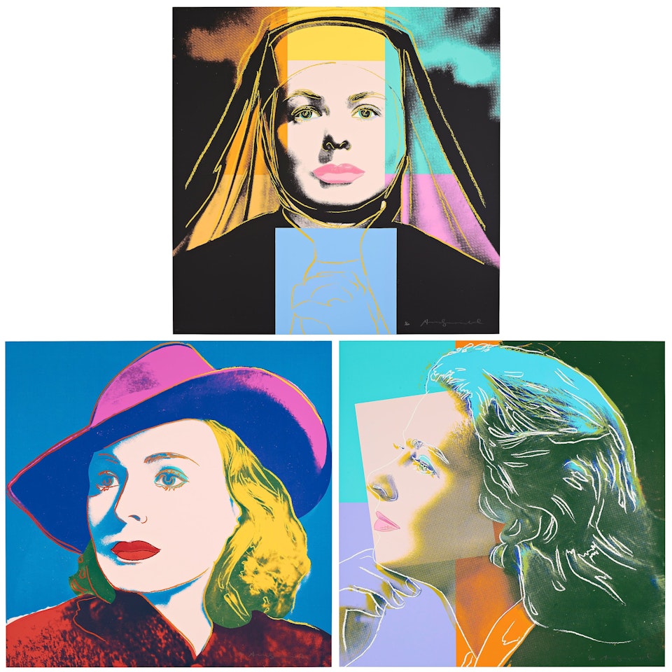 Three portraits of Ingrid Bergman by Andy Warhol by Andy Warhol