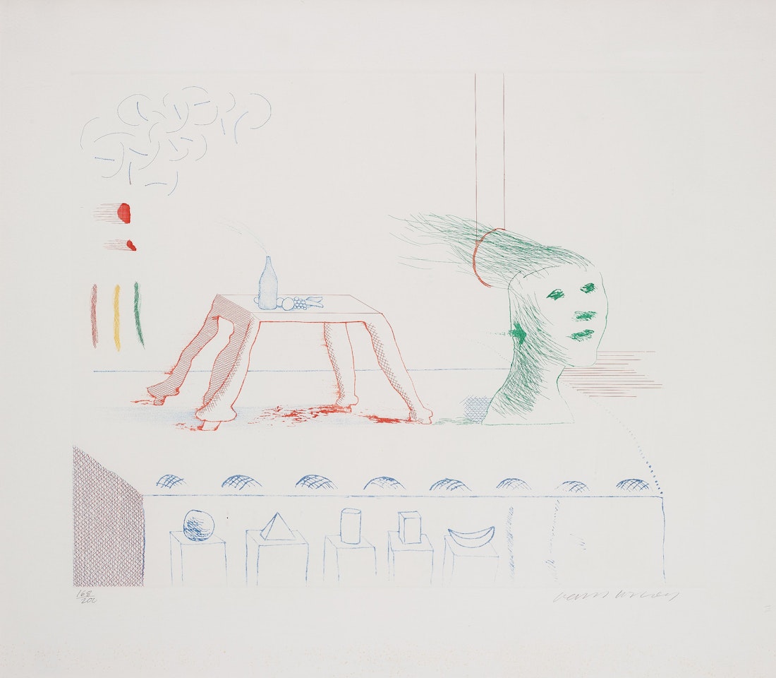 "A Moving Still Life" from: "The Blue Guitar" by David Hockney