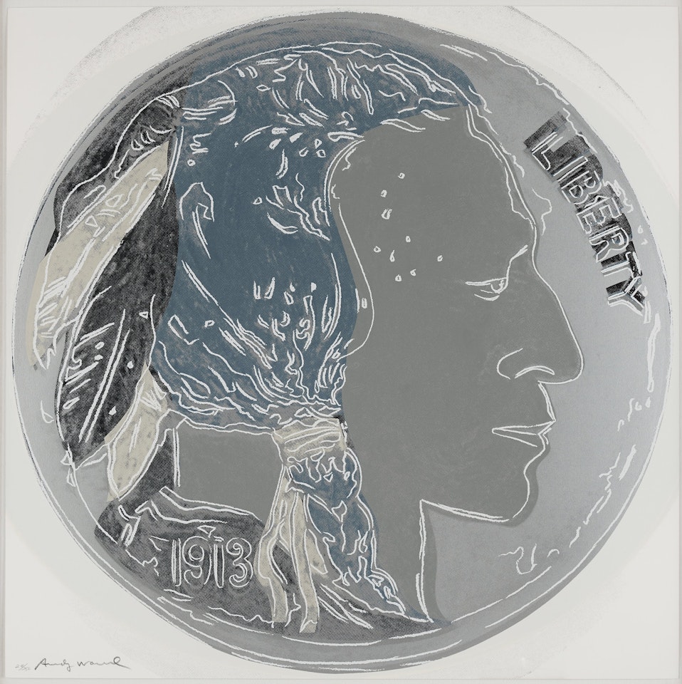 "Indian Head Nickel", from: "Cowboys & Indians". by Andy Warhol