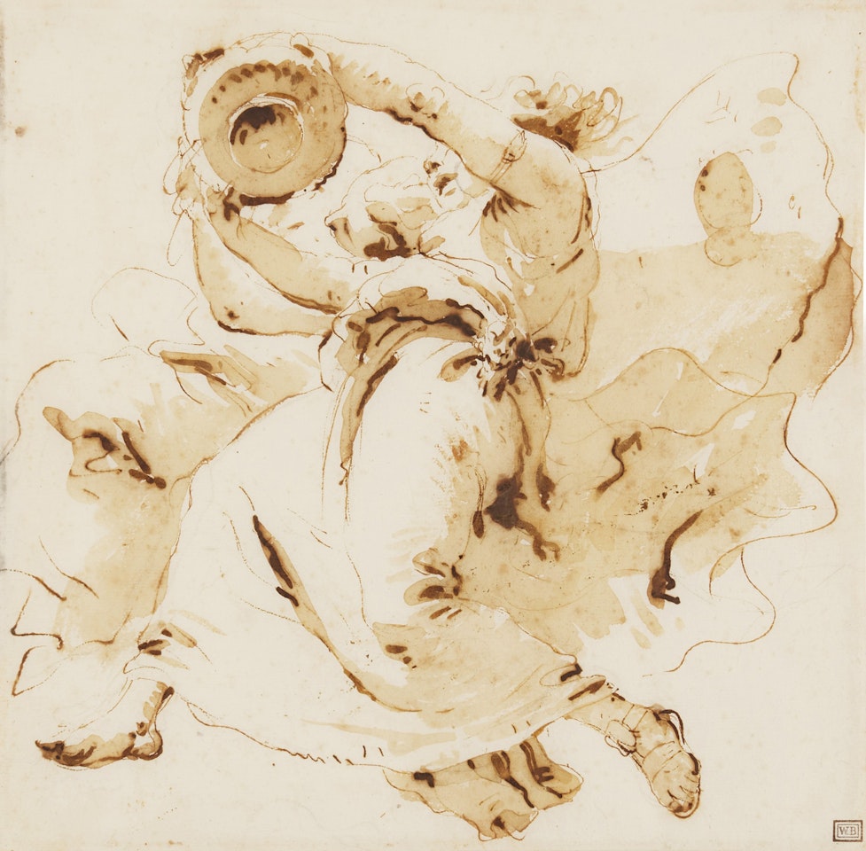 Two Zephyrs carrying a vase by Giovanni Battista Tiepolo