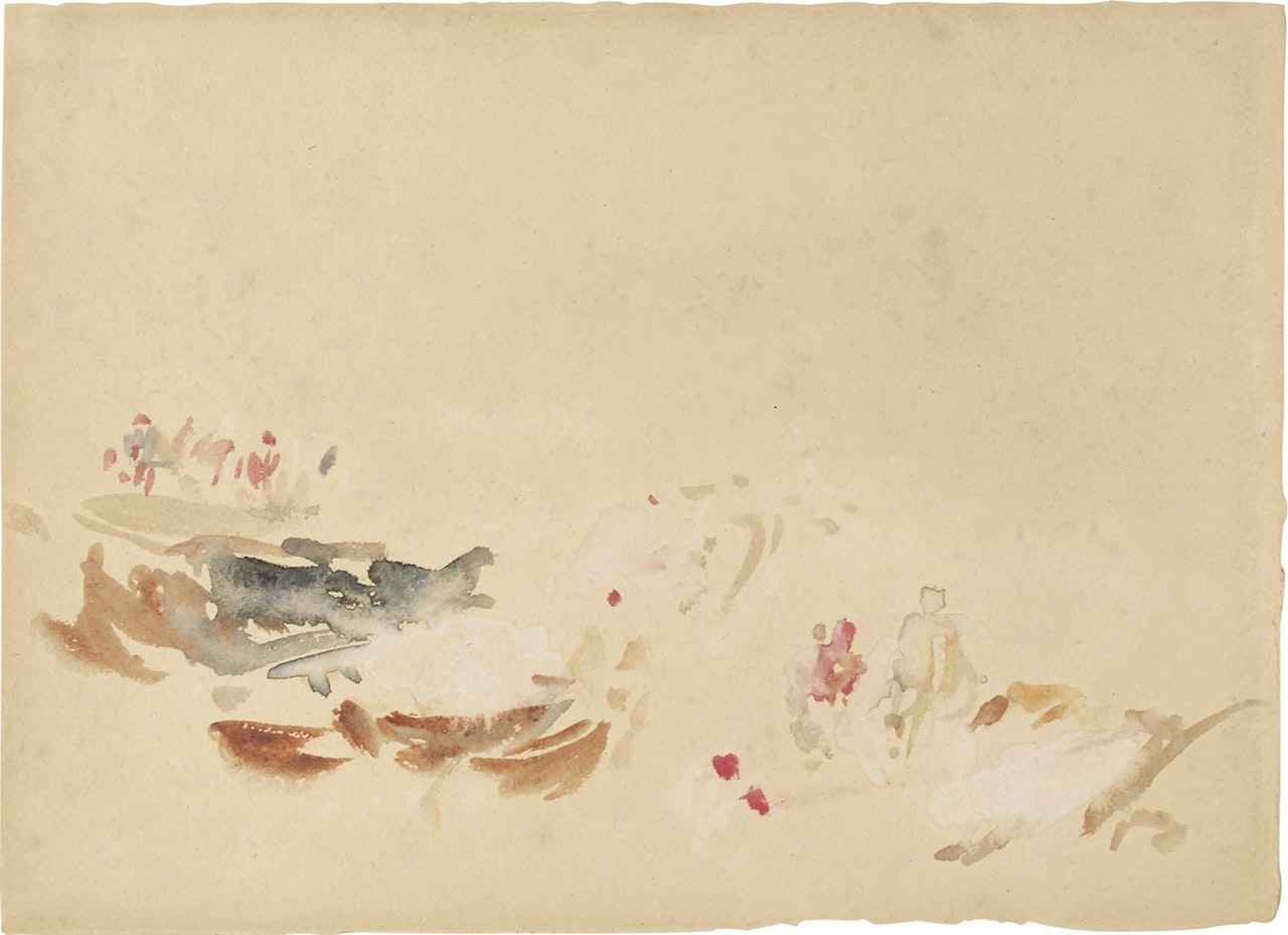 Beach Scene with boats and figures by Joseph Mallord William Turner