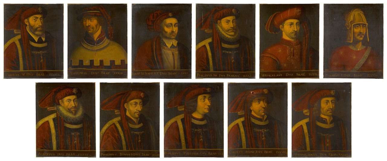 A set of 11 portraits of the dukes of brabant by Italian School