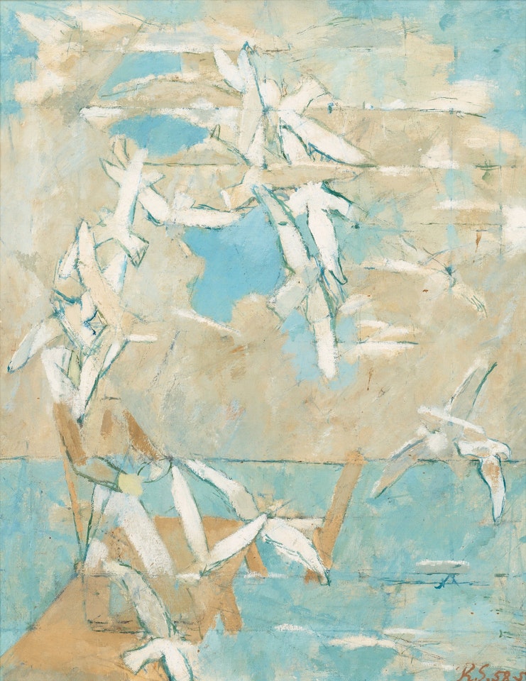 "Gumma och måsar I" (Woman and birds) by Ragnar Sandberg