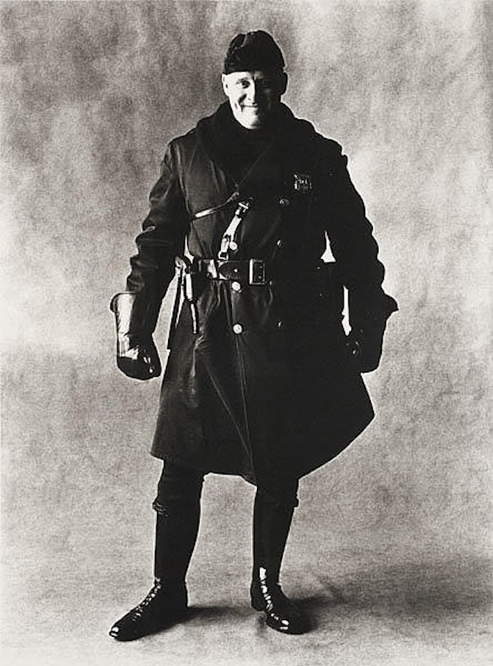 "Motorcycle Policeman, New York, 1951" by Irving Penn