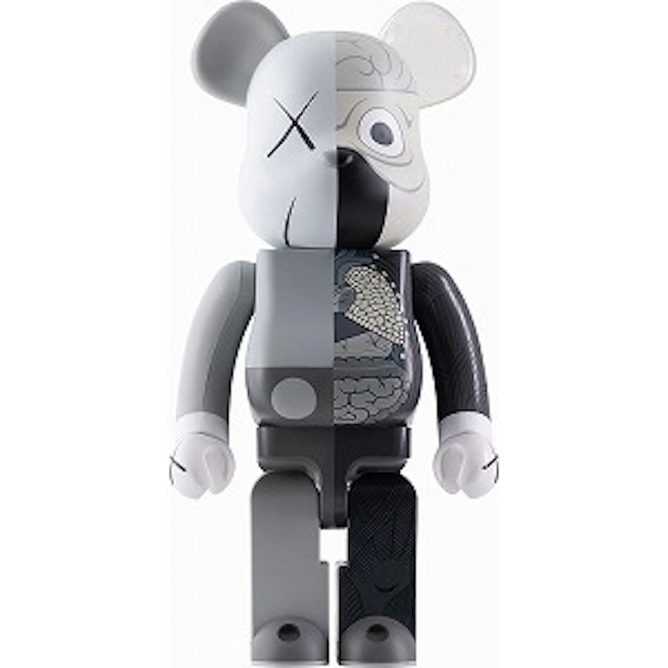 BE@RBRICK COMPANION 1000% Gray Dissected by Kaws