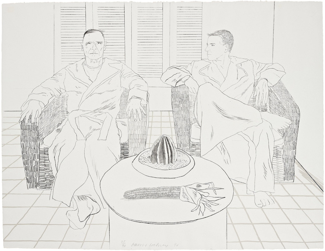 "Christopher Isherwood and Don Bachardy" by David Hockney