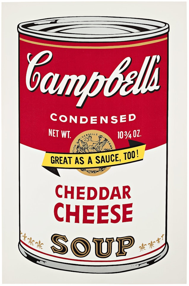 "Cheddar Cheese", from: "Campbell"s soup II". by Andy Warhol